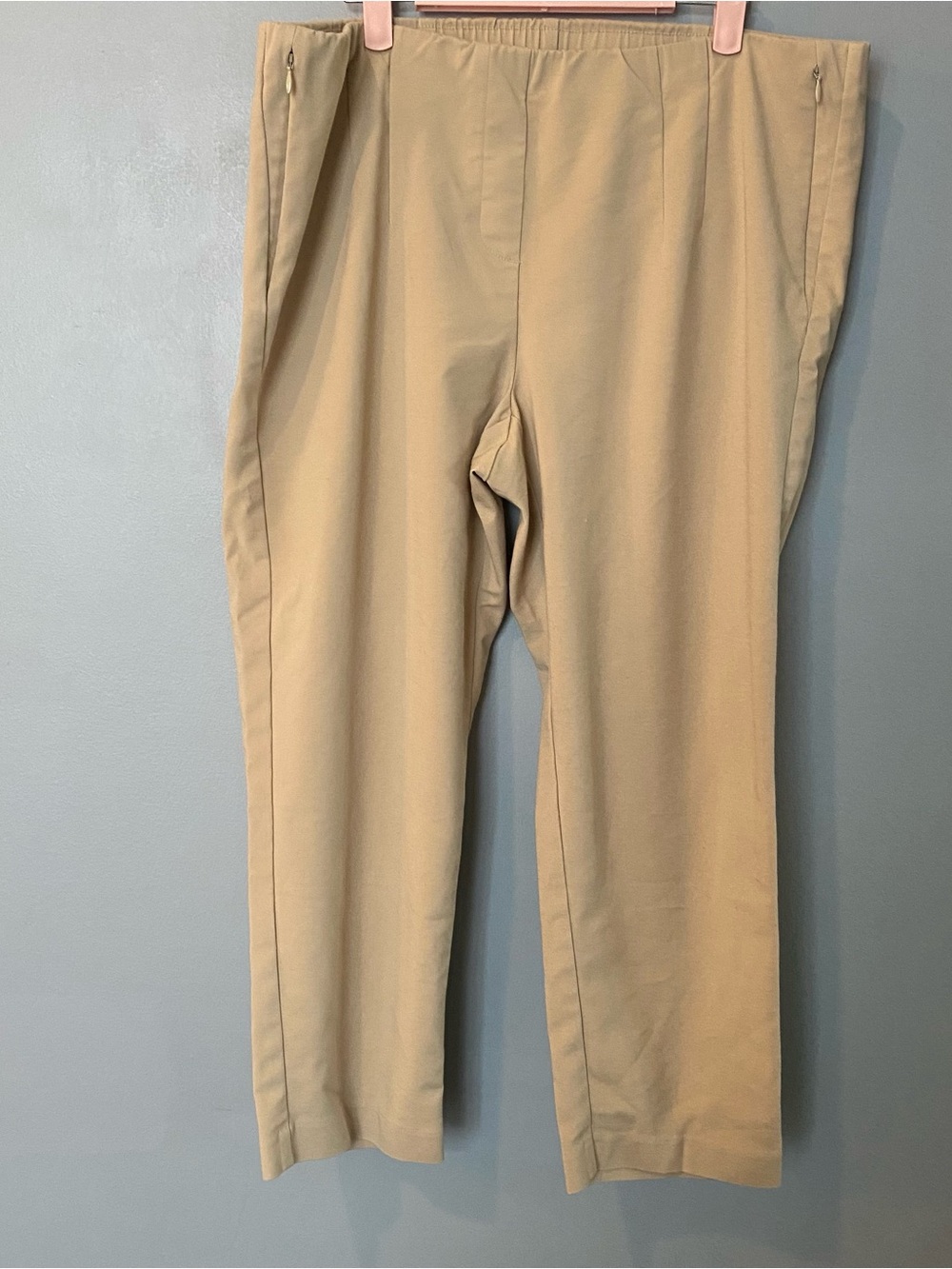 J Jill Precision Stretch Pants Women 18 Petite Beige Tapered Side Zip